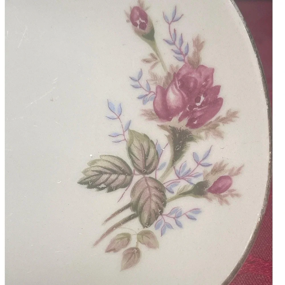 Vintage Nasco Moss Rose Oblong Porcelain Bread Plate Made in Japan 1950s